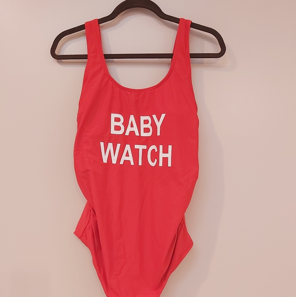 Red Maternity Swimsuit